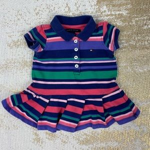 TOMMY HILFIGER Baby Girls Striped Polo Dress | Size 3-6 Months
